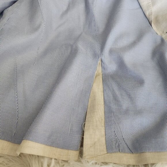 Tasso Elba‎ Island Mens XL Beige 100% Linen 2-Button Blazer Suit Jacket *FLAW* - Picture 8 of 15